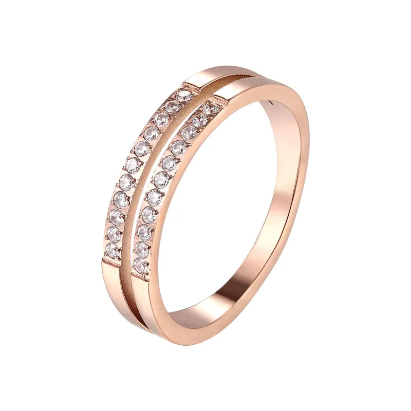 

Beautiful Double-layer Set With 22 Zircon Rings For Wedding Titanium Steel Top Quality Brand Love Woman Ring Wholesale