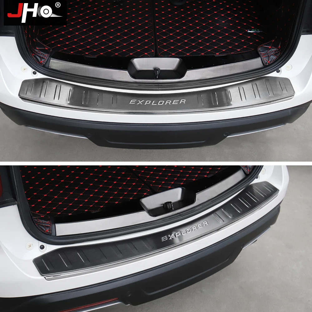 JHO стальной Встроенный задний бампер Защитная крышка гвардии подоконник пластина для Ford Explorer- автомобиля Средства для укладки волос
