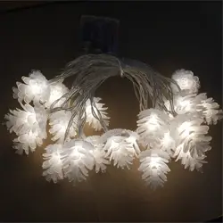 Pinecone светодио дный светодиодные лампы Строка сказочных огней Рождество открытый гирлянда батарея питание шторы дерево аксессуары