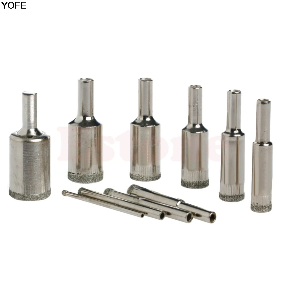 10pcs 3mm 20mm Diamond Hole Saw Tile Ceramic Glass Marble Coated Drill Bit Tool