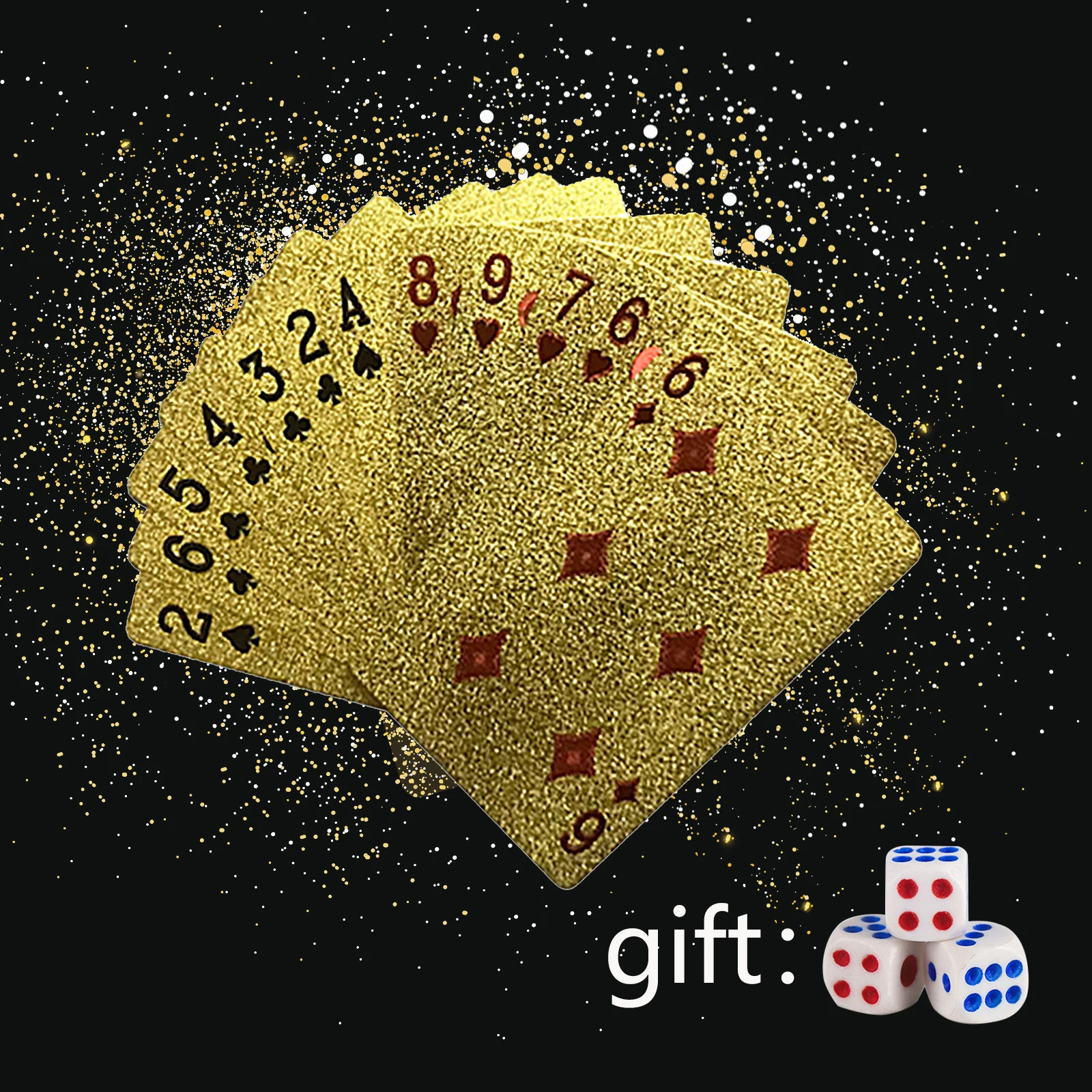 

Washable Bendable Creative 24K Gold Playing Cards Poker Game Deck Gold Foil Poker Set Plastic Magic Card Waterproof Cards Magic