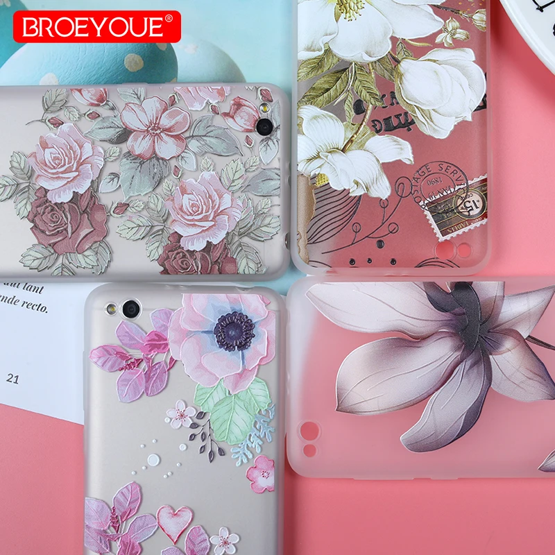 

Flower Colorful Soft Case For Xiaomi Redmi Note 5A 5 Plus 5 4X 4A Cover For Redmi Note 4 Global Version 4X 4 3D Relief TPU Matte