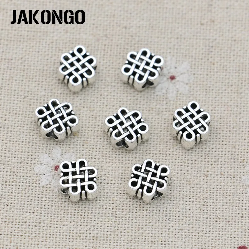 JAKONGO 20 шт. античное серебро китай узел разделитель бусины для изготовления