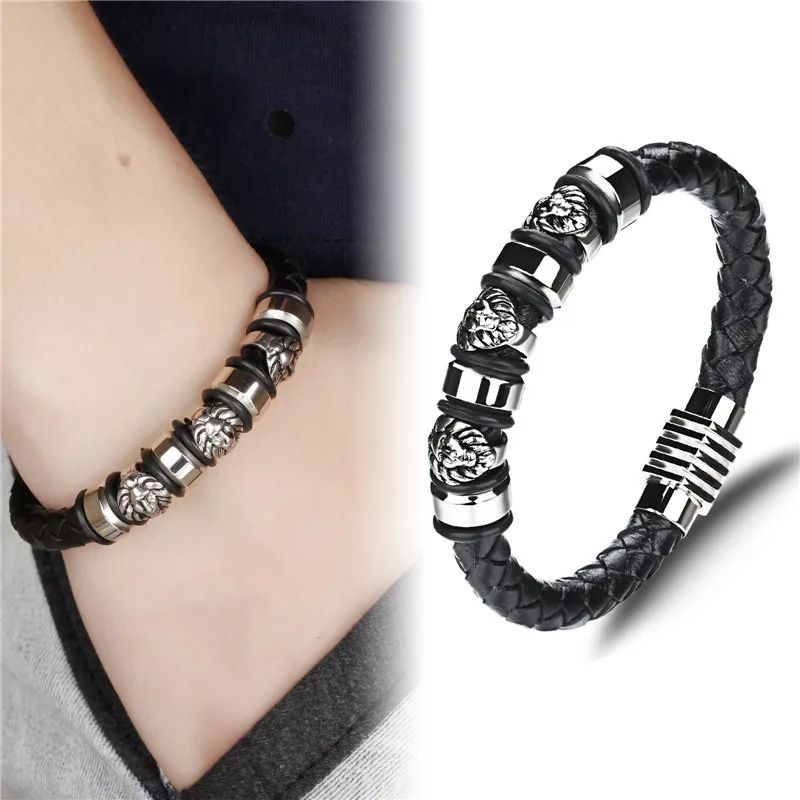 Punk rock style bracelet, Pharaoh mask shape bracelet, leather type