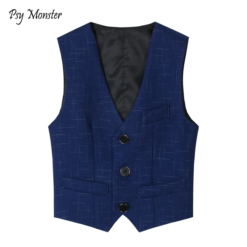 Kids Formal Vest England Style Waistcoat Gentleman Boys Birthday Dress