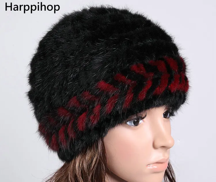 

Women Real mink fur hat winter fur hat Russian Women Winter Hat Beanie