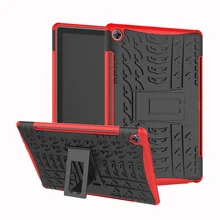 Hybrid Armor Tablet Case for Huawei MediaPad M5 10 Kickstand Hard Back Cover with Flexible TPU Plastic Silicone Skin Jelly