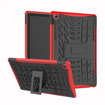 

Hybrid Armor Tablet Case for Huawei MediaPad M5 10 Kickstand Hard Back Cover with Flexible TPU Plastic Silicone Skin Jelly