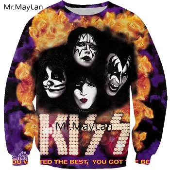 

Rock Heavy Metal Kiss Band 3D Print Sweatshirts Men/women Hiphop Rapper Pullovers Hoodies Spring Autumn Boys Streetwear Clothes