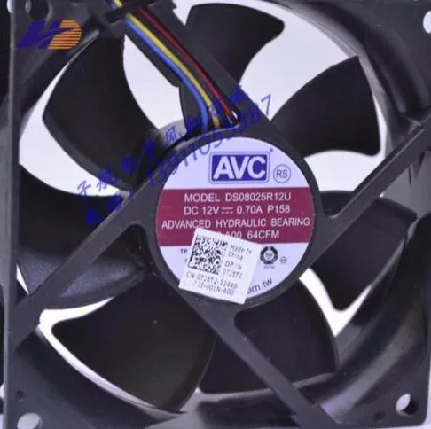 NEW AVC DS08025R12U P195 8025 DC 12V 0.7A chassis cooling fan P/N:01VVH1 4-Pin e NEW AVC DS08025R12U P195 8025 DC 12V 0.7A chassis cooling fan P/N:01VVH1 4-Pin e