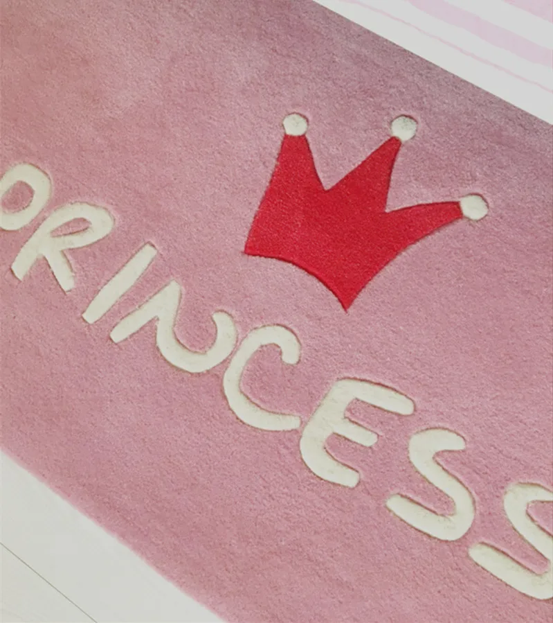 Акриловая Корона розовый ковер принцессы Коврики простой спальня девочка подарок коврик детский коврик для гостиной прекрасный толстый игровой коврик