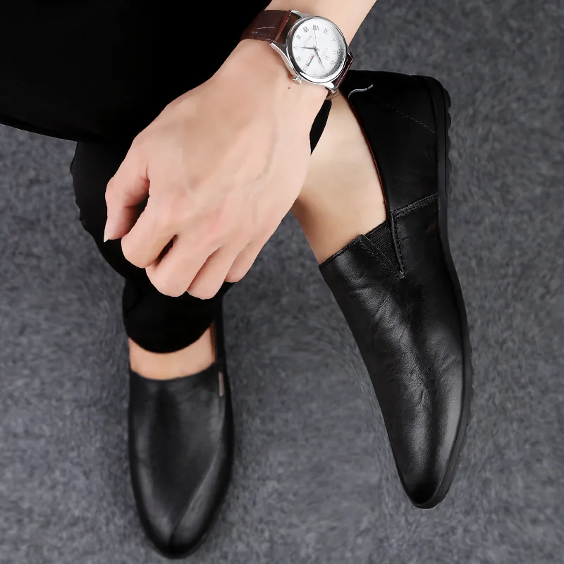 

genuine Leather Men's Casual Shoes slip on Loafer Design Driving Men shoes breathable Flat Footwear fashion Mens Moccasin Shoes