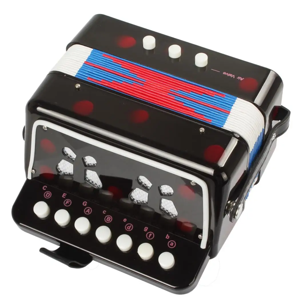 SLADE мини черный красный/7 клавиш+ 3 кнопки для детей аккордеон