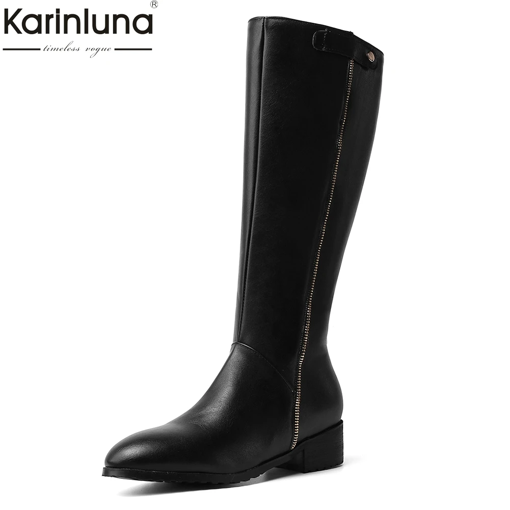 

women's 2019 big Size 32-43 Fashion Dropship Riding Boots Women Shoes Woman Chunky Heels Shoes Woman Boots Female
