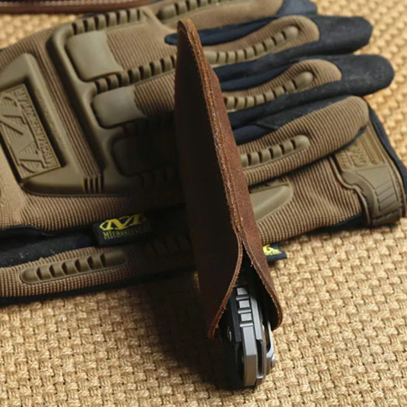 Genuine Leather Knife Scabbard Knife Sheath Scalp Leather Case Folding Cover EDC Dagger Tool Accessories 1PC knife sheaths