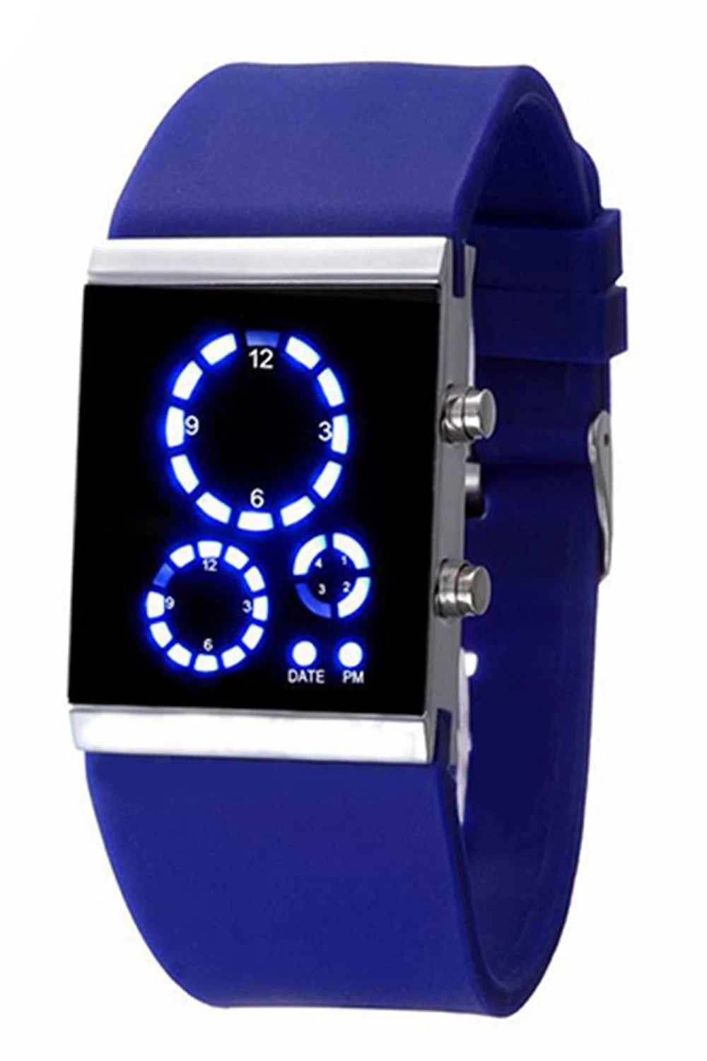 Mens Women Student Trendy Watch Silicon Band Digital LED Time Display
