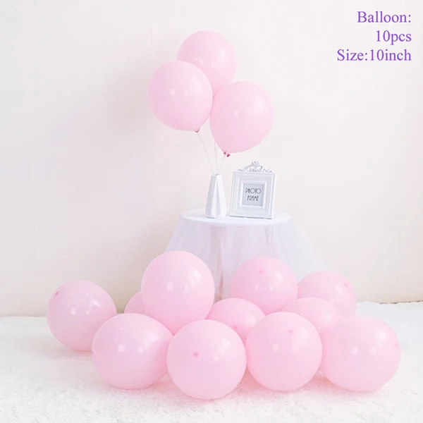 Taoup 10 шт 10 дюймов Латекс Макарон шары вечерние выступает с днем детей день рождения воздушные шары цифры Baby Shower для девочек и мальчиков декоры - Цвет: T1018-Pink