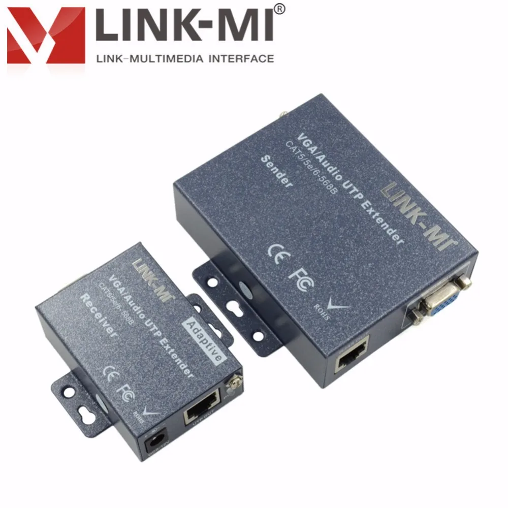 LINK-MI LM-101TR 100 м VGA удлинитель передатчик и приемник с поддержкой стерео аудио локальные и удаленные VGA мониторы RJ45 UTP