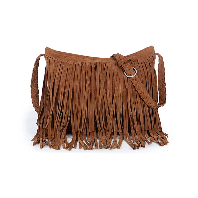  2017 Hot Women Summer Suede Leather Bag Fringe Tassel Handbags Vintage Clutches Messenger Female Shoulder Crossbody Bags Ladies 