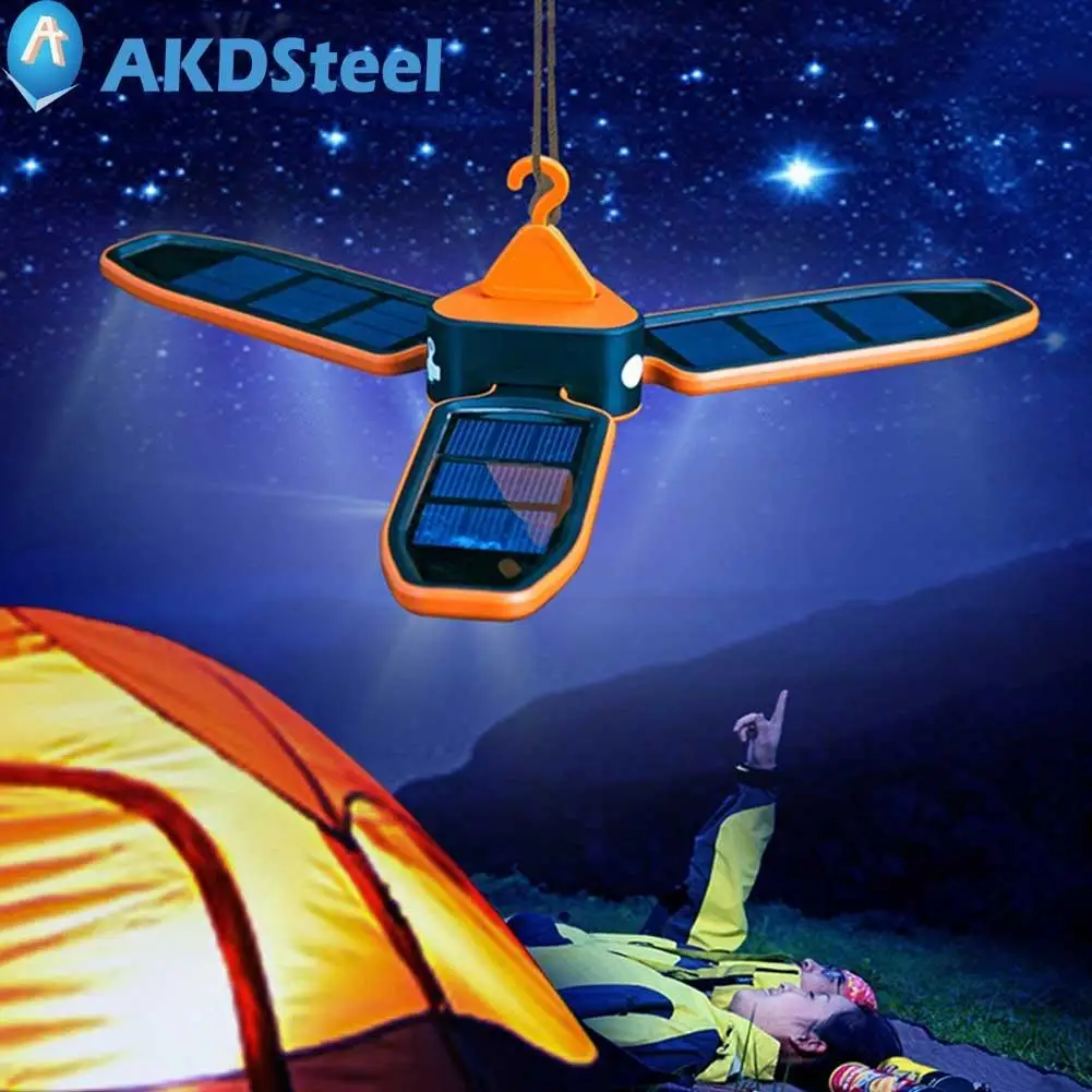 AKDSteel Creative Folding Solar Power LED Hanging Lamp for Night