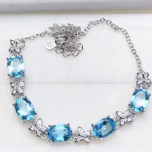 Натуральный Синий ожерелье из топаза браслет 925 серебро бабочка стиль 1.1ct* шт. 5 шт. драгоценный камень# J18122505