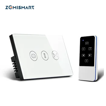 

Zemismart RF Curtain Switch US type work with Boradlink Remote Control APP Control Touch Control Naught Line Optional