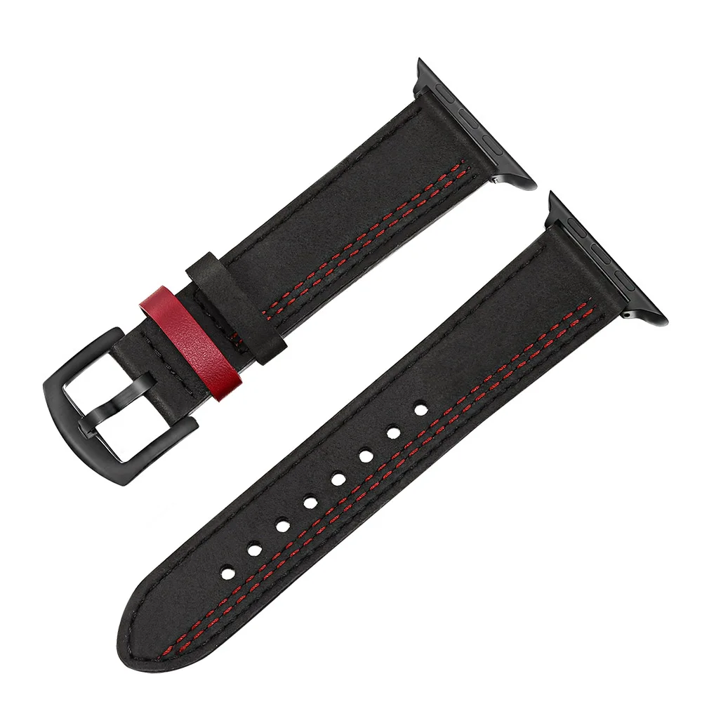 Tanie Bandream prawdziwa skóra cielęca pasek do zegarka iwatch zegarka Apple Watch 5 4 3 2 1 44mm 42mm 40mm 38mm pasek do akcesoriów na rękę bransoletka z paskiem