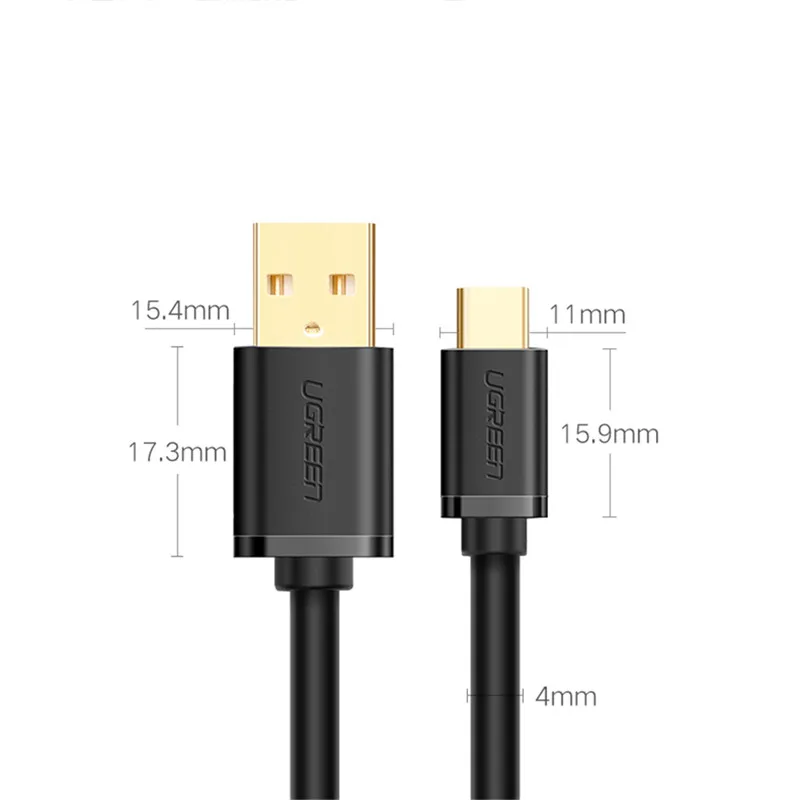 Кабель Ugreen type C USB 3,0 к USB C 3,1 кабель для быстрой зарядки для samsung S8