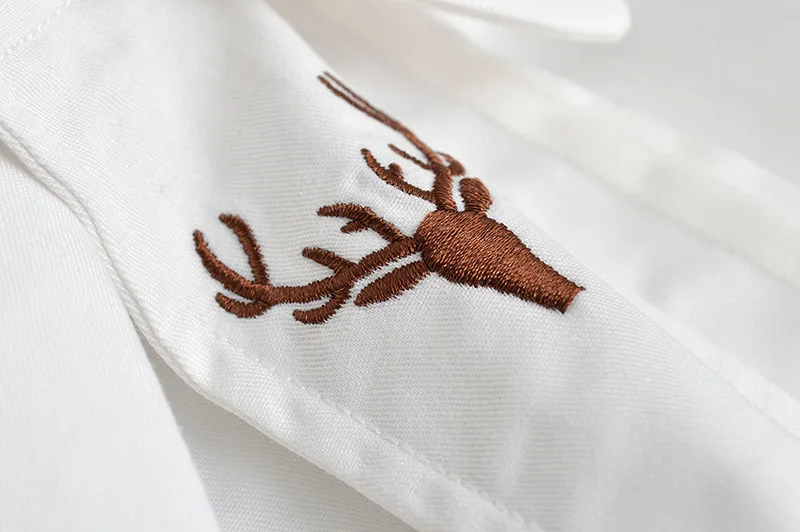 Японский симпатичный голова оленя вышивка матрос Плиссированное Платье рубашка летние шорты рукавом JK форма Sen для девочек