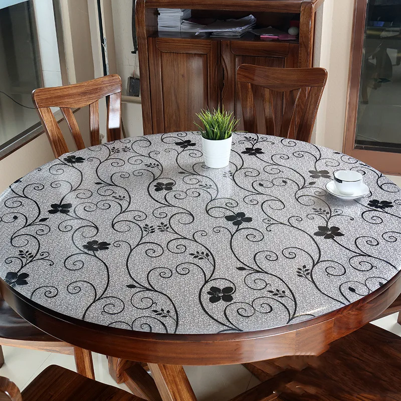 

2019 New Waterproof Tablecloth Round tablecloth Table Cover Crystal Board Placemats Pads Home Textile Oil Tablecloth Covers