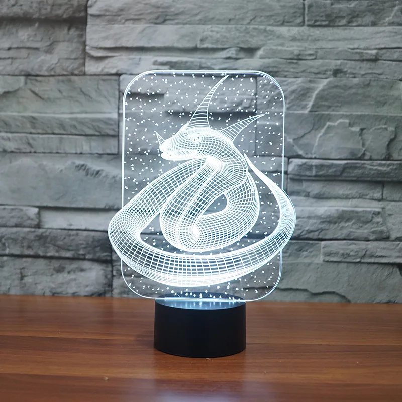 Змея король ночник креативные электронные продукты светодиодные лампы украшение дома Usb 3d светильники