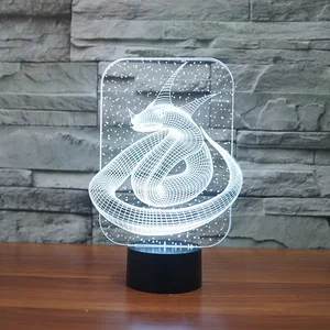 Snake King Night Light Wholesale Creative Electronic Products led lamp Home Decoration Usb 3d Light Fixtures