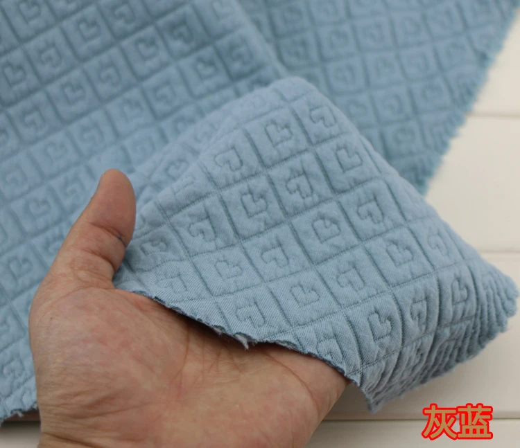 Жаккардовая утолщенная хлопковая ткань с сердечками desgyn на полметра для шитья теплой одежды, хлопчатобумажная ткань 50*160 см - Цвет: Синий