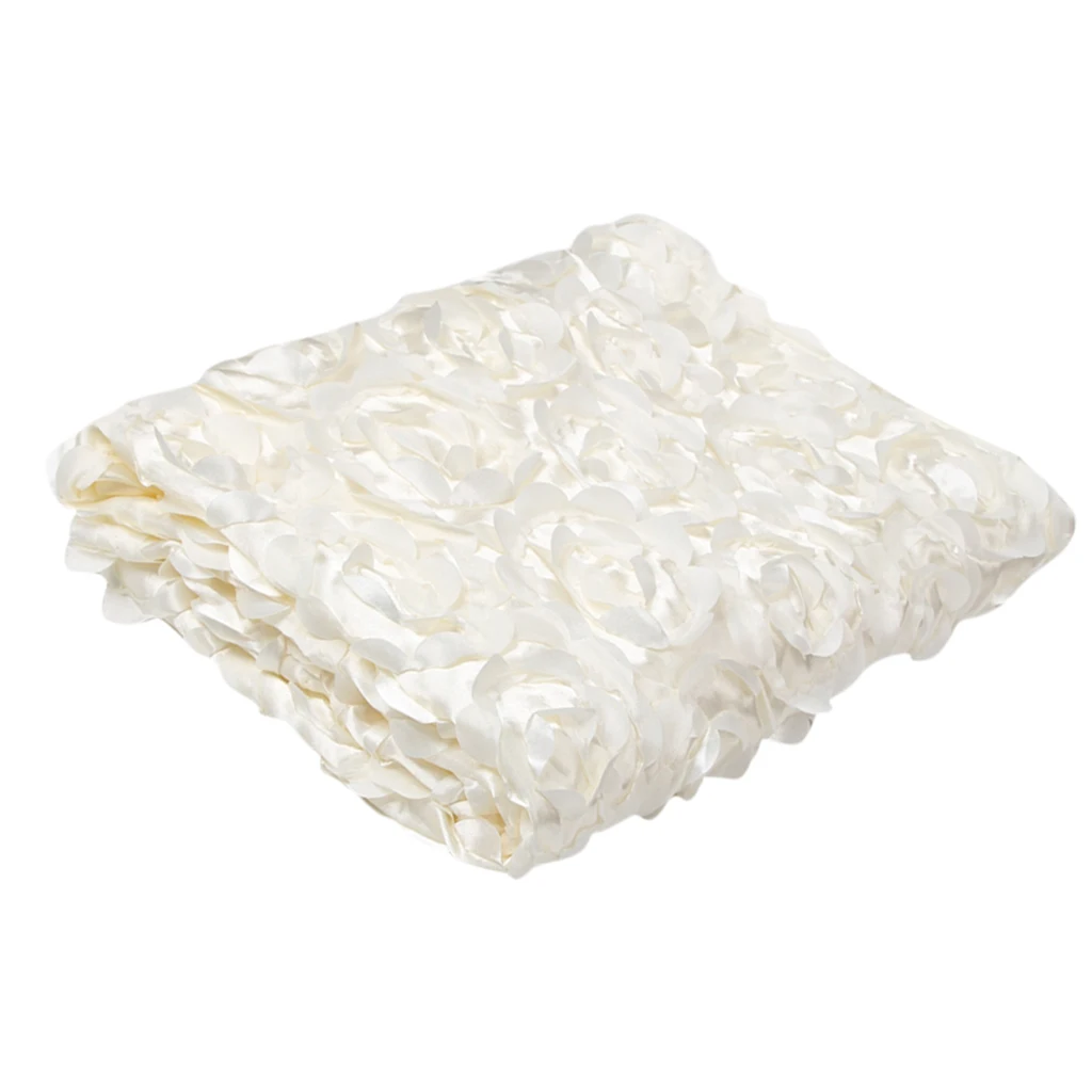 1Pc Polyester Newborn Infant Baby NEW 3D Rose Soft Blanket Photography Photo Props Backdrop Cream