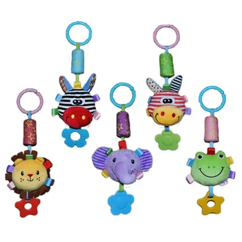 

Infant Plush Toy Strap Doll Stroller Pendant Toy Bed Strap Animal Toys Bell Bed Soft Educational Doll Baby Sleep Toys CX974429