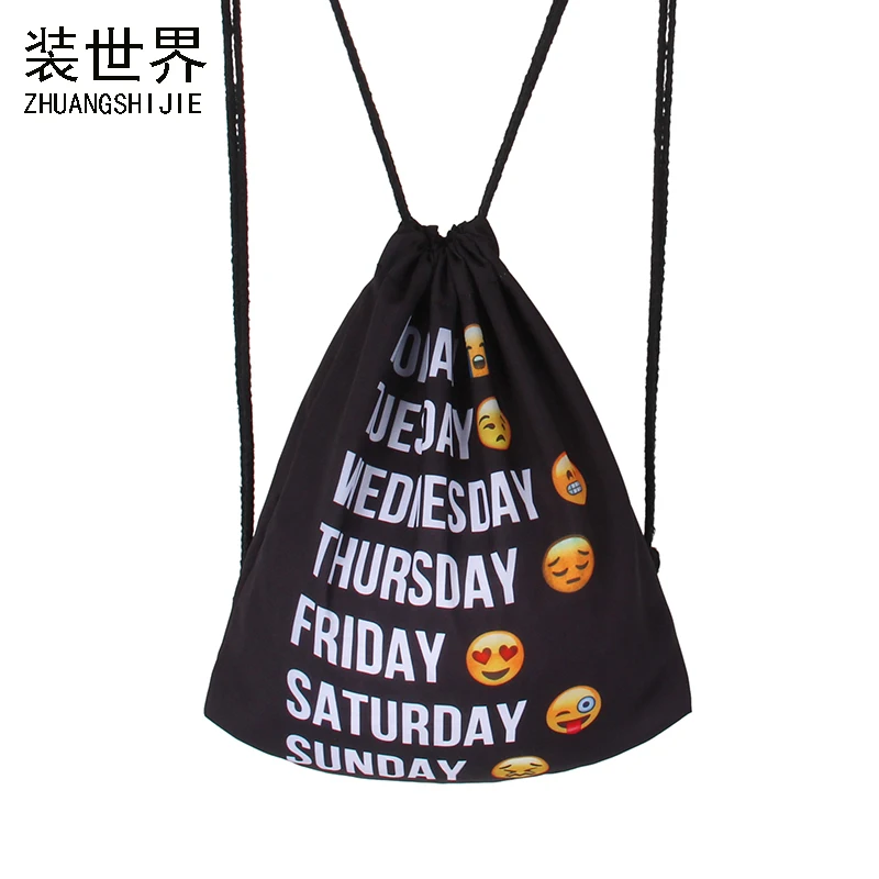 

Fashion 3D Printed emoji Pattern Girl'S Backpacks Women's Lady Beach Shoulder Bag Drawstring Bag School Bag Christmas Bags