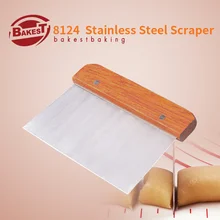 BAKEST нож для выпечки из нержавеющей стали с деревянной ручкой скребок для торта