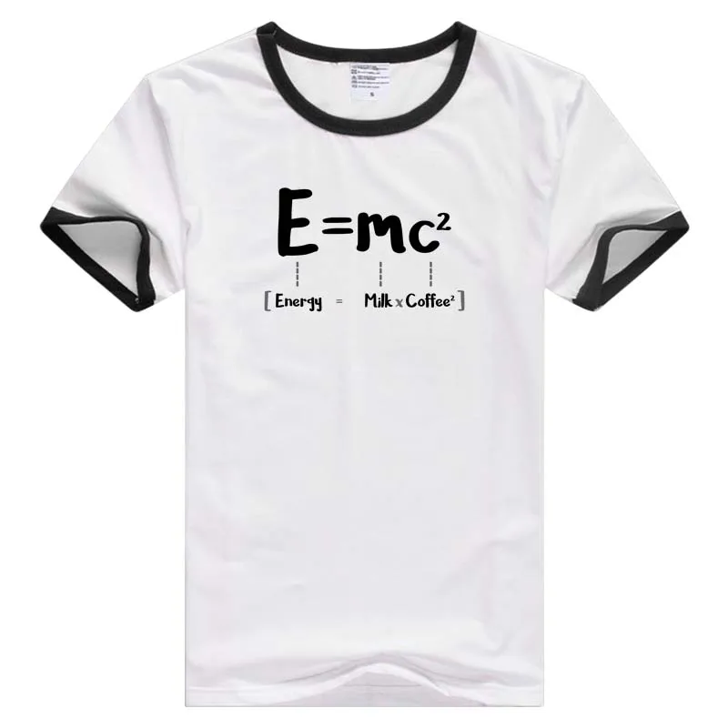 E MC2 молоко X кофе с коротким рукавом повседневные Для мужчин Для женщин футболка Удобная футболка красивые топы с принтом модные футболки