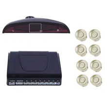 8 Parking Sensor Car LED Display Front Rear Reversing Backup Radar Alarm System Double CPU Advanced Chip with English Voice