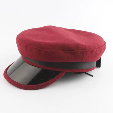 Модная шерстяная шляпа весна осень ретро женские шапки Повседневная Уличная плоская кепка Snapback Военная Кепка восьмиугольная шляпа - Цвет: wine red