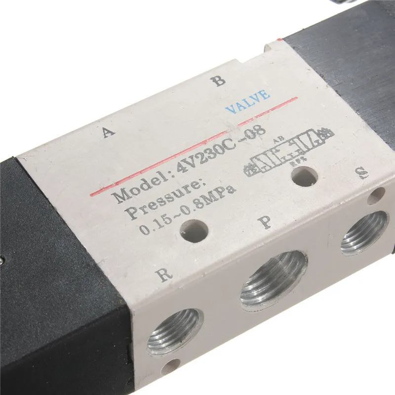 4V230C 08 DC 12V двойная головка 3 положения 5 способ пневматический Соленоидный