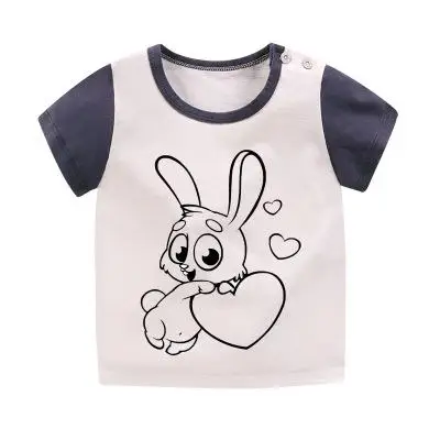 Новая летняя футболка с рисунком для маленьких мальчиков, Модная хлопковая одежда для малышей - Цвет: p6