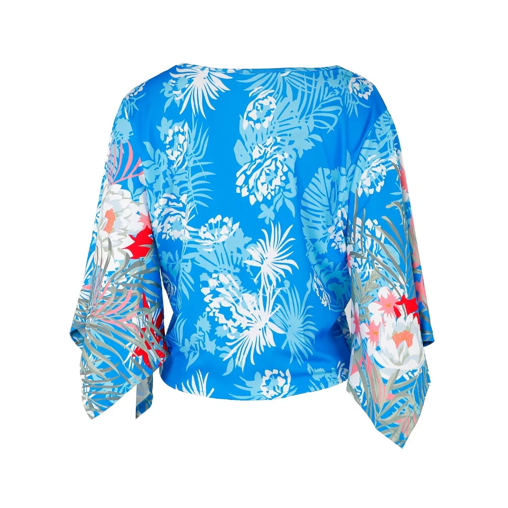 2018 Hot Sale Fashion Bodycon Women T-shirt Sexy Lace Summer V-neck Print Night Party Braces bat sleeve top cloak on chest (13)