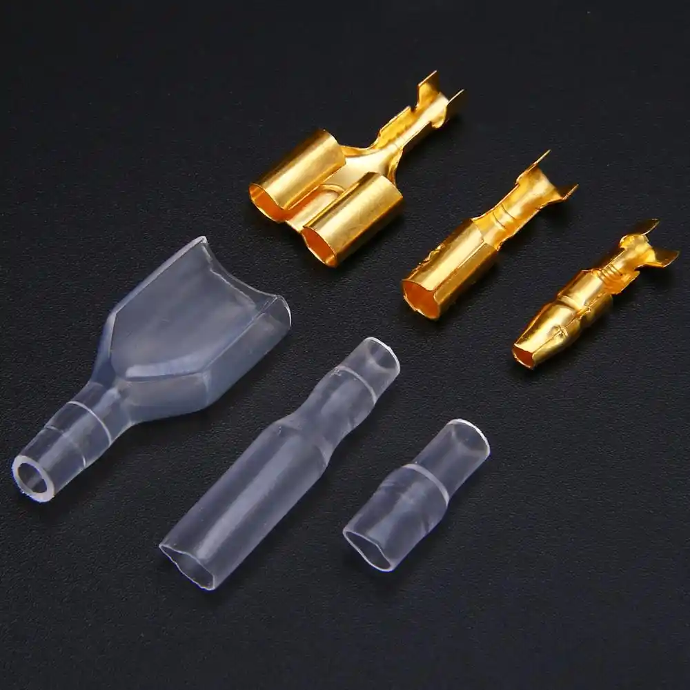 140Pcs Car Brass Copper 3.9mm Crimp Electrical Connector Wire Terminal Kit