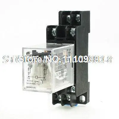 

DC 12V Coil 8 Pin 35mm DIN Rail Electromagnetic Relay Power Relay MY2J w Socket