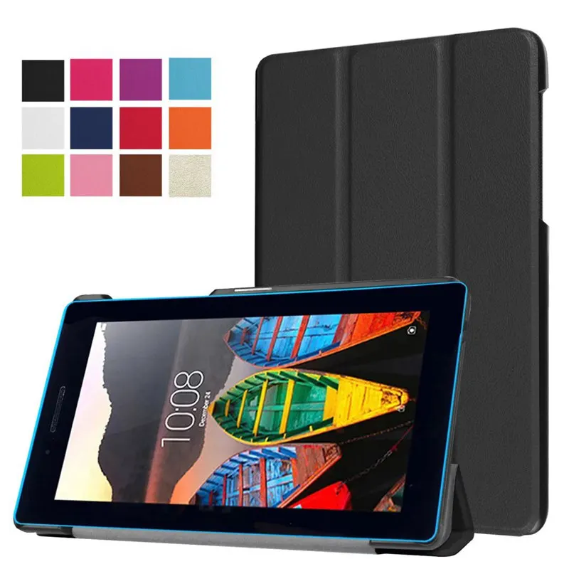 

Slim Folding PU Leather Case for Lenovo Tab 3 7 Essential 710F 710I Cover Stand Case for Lenovo Tab3 710F Case+ Film Stylus Pen