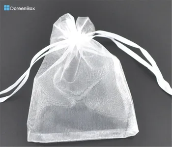 

Doreen Box hot- 100 Drawable Organza Wedding Gift Bags &Pouches 12x9cm (B07735)