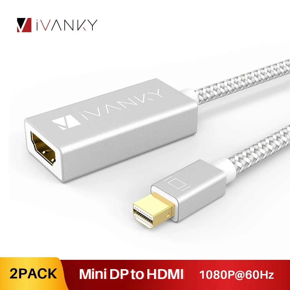 [2 PACK] iVANKY 1080P @ 60Hz Mini DP (Male) к HDMI (Female) адаптер Thunderbolt для MacBook Air| |