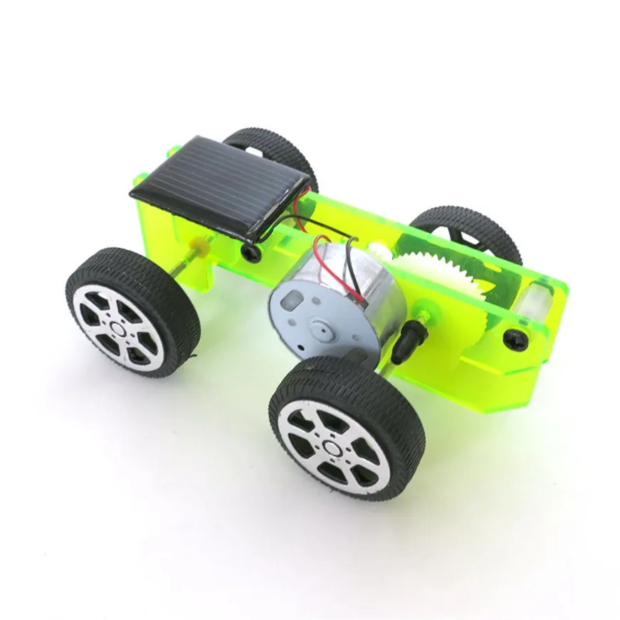 1 Набор мини игрушка на солнечных батареях DIY автомобильный набор Детский обучающий гаджет хобби Забавный - Цвет: Черный