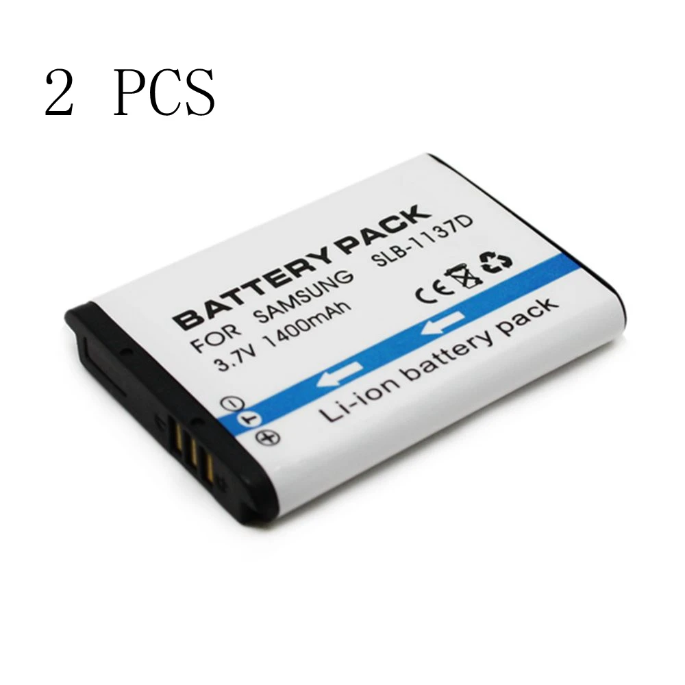 2 Pieces 1400mAh SLB 1137D SLB 1137D SLB1137D Camera Battery